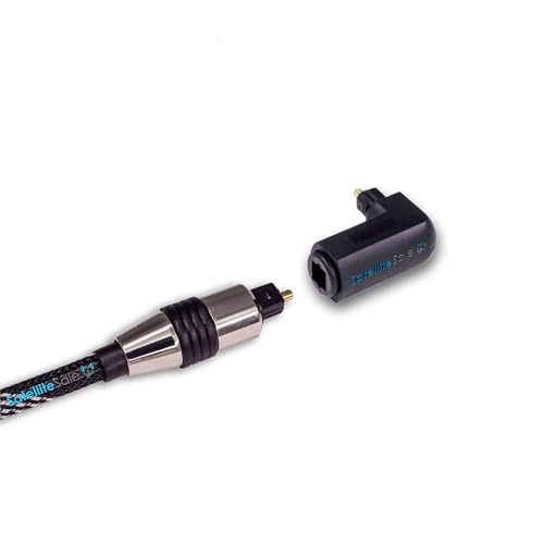 SatelliteSale Toslink Digital SPDIF Optical Male to Female Right Angle PVC Black Adapter - size: Coupler Male Female 90 degree