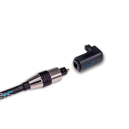 SatelliteSale Toslink Digital SPDIF Optical Male to Female Right Angle PVC Black Adapter - size: Coupler Male Female 90 degree