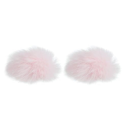 PATIKIL Furry 마이크 윈드스크린 5mm x 55mm 마이크 커버 윈드실드 실내 실외 마이크용 핑크 2팩 - color: 핑크, size: 5mm x 55mm