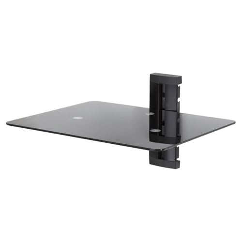 AVF Steel Wall Mounted AV Component Shelving System with 1 Shelves in Black