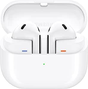 Samsung Galaxy Buds 3 AI True Wireless Bluetooth Earbuds, Sound Optimization, Real-Time Interpreter, Noise Cancelling, Redesigned Fit, Touch Control, Latin American Version (White) - color: White