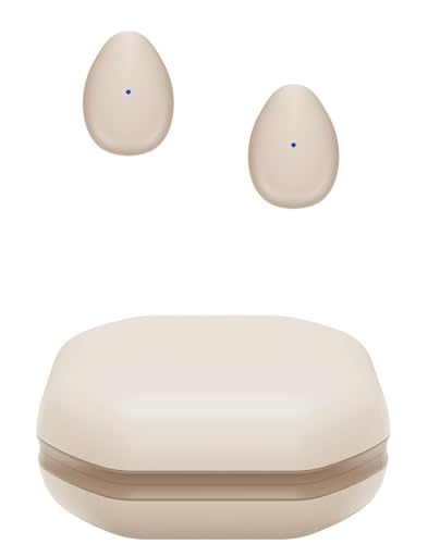 Extra-Small Wireless Earbuds for Small Ears Z1, Semi-in Ear Bluetooth Invisible Headphones, Low-Profile & Lightweight for Side Sleeping, Cycling & Helmet Use, iPhone Android - color: Nude