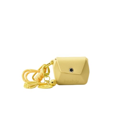 Bubble Pod Wireless Earbuds Case, Shockproof Waterproof EVA Case with Strap & Smiley Charm for Girls,Teens,Gift（Light Yellow） - color: Light Yellow