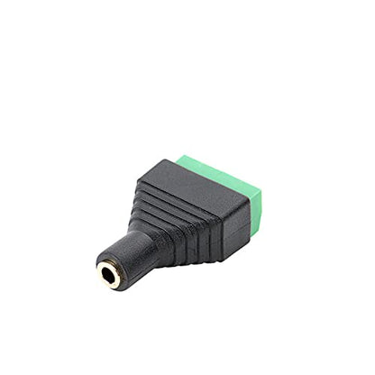 3.5mm 1/8"4Pole Female Jack TRRS Stereo Audio Video to 4Screw2pcs | Solderless Terminal Female Headphone Replacement AUX Balun Converter Adapter