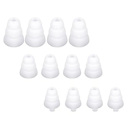 6 Pairs Triple Flange Ear Tip Triple Flange Earbud Replacement Tips Compatible with Most Earbuds Diameter 4mm - 5mm in-Ear Earphones, S/M/L(White) 431W6P - color: White