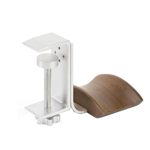 Clamp-style headphone holder/under-desk headset mount,attaches to surfaces 10–63mm thick,can also be used to hang backpacks,umbrellas,and hats(White) - color: White