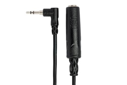 Hosa MHE-100.5 Headphone Adaptor, 1/4 Inch TRS to Right-angle 3.5 mm, 6 Inches - size: 0
