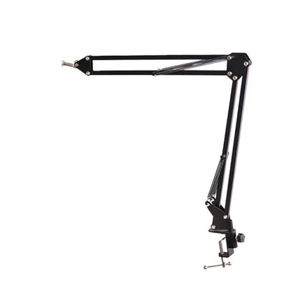 Mic Boom Arm, 98cm Telescopic Arm Cclamp Desk Mount Microphone Stand, Desk Mount Mic Holder with DualPurpose Universal Ball Head Adapter for Podcast Streaming Gaming Studio