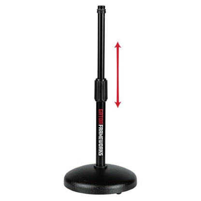 Gator Frameworks Desktop Microphone Stand with Round Weighted Base & Adjustable Height (GFW-MIC-0501) - size: Compact, style: Weighted Base - Adjustable Height