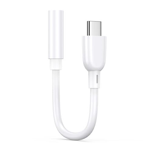 USB C iPhone16 Headphone Jack Adapter,USBC to 3.5MM Headphone Audio Adapter - color: White
