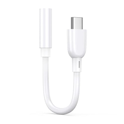 USB C iPhone16 Headphone Jack Adapter,USBC to 3.5MM Headphone Audio Adapter - color: White