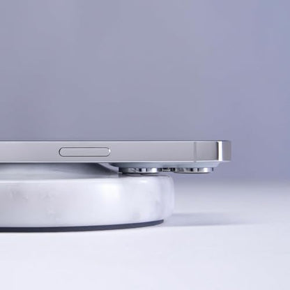 Einova Classic Stone – Marble Wireless Charging Pad Designed in Italy, Integrated 6 ft USB-C Cable, Smartphones, Wireless Earbuds, Smartwatches – White Carrara Marble - color: White Carrara marble – Classic Stone