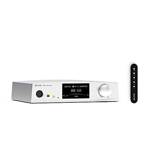 aune S9c Pro DAC with Headphone Amp, 10MHz Clock Input, 32bit/768kHz/DSD512/MQA, Dual-DAC Chip, 6.35/XLR/4.4 Jack, PLL/Clock Sync Tech/Twin JFET, for PC/Speaker/Home Audio (Silver) - color: Silver