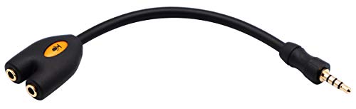 3.5mm Audio Headphone Y Splitter Cable 4-Pole 3.5mm AUX Male to 2 Port 3.5mm Female Headset Mic & Stereo Audio Y Splitter Cable for Earphone,for Smartphone, Samsung, LG, (17.5CM)(4Pole) - color: 4Pole