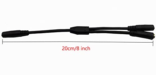 3.5mm 4Pole Female to 2.5mm Female & 3.5mm Female Y Splitter Audio Jack Adapter Cable (3.5 TRRS F/2.5 TRRS+3.5 TRRS F)