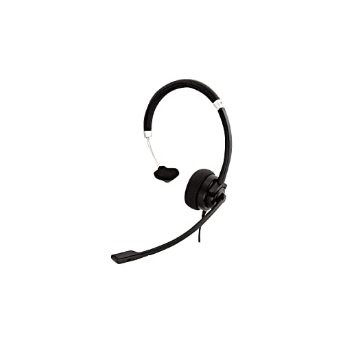 V7 Deluxe Mono Headset, USB, Boom Mic, Adjustable Headband for PC, Mac, Laptop Computer, Chromebook, Black