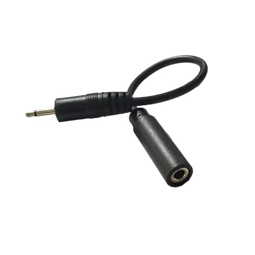 2.5mm to 3.5mm Aux Audio Cable 2Pack 6 inch | 2.5mm Mono Male to 3.5mm Mono Female Audio Jack Short Cable for Smartphone Headphone