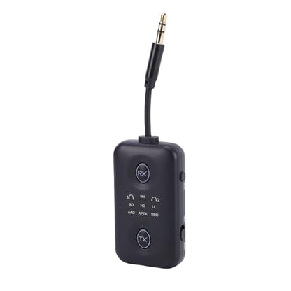Pomya 2-in-1 Bluetooth 5.4 Transmitter Receiver | Rotatable Audio Jack Wireless Adapter Low Latency for TV PC Car, 300mAh