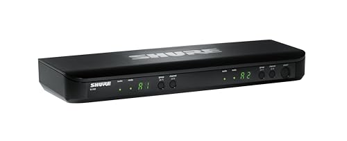 Shure BLX288/PG58 Dual Wireless Vocal System - H10 Band | 14-hour battery and 300 ft UHF range with two PG58 handheld vocal mics and dual-channel receiver for live vocals - style: H10 Band (542-572 MHz)