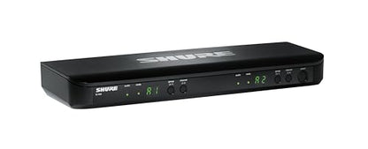 Shure BLX288/PG58 Dual Wireless Vocal System - H10 Band | 14-hour battery and 300 ft UHF range with two PG58 handheld vocal mics and dual-channel receiver for live vocals - style: H10 Band (542-572 MHz)