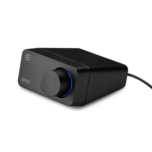 EPOS GSX 300 - External Computer Sound Card - High-Resolution Stereo & 7.1 Surround Sound - LED Volume Dial; Customizable Smart Button - Windows 10 Synchronized - color: Black