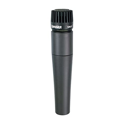 Shure SM57 Pro XLR Dynamic Instrument Microphone | Cardioid dynamic mic for studio and live instruments, drums, percussion and amp miking; recording-ready