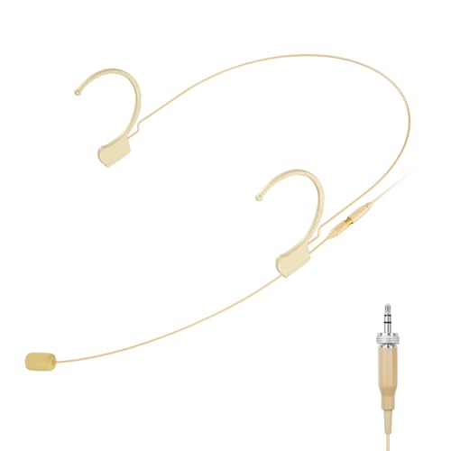 KIMAFUN Headset/Headworn Microphone Professional Earset Over Ear Hanging Condenser Mic Compatible with Sennheiser Wireless System Wireless System Bodypack Transmitter, Performance, Theater - Beige C2 - size: C2 for Sennheiser Wireless System
