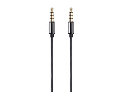 Monoprice Auxiliary Audio Cable - 3.5mm TRRS, Gold Plated, 10 Feet, Black - Onyx Series - size: 10 Foot