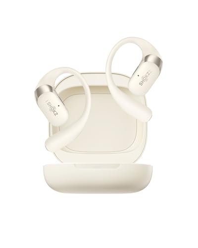SHOKZ OpenFit 2 Open-Ear Earhook Bluetooth Earbuds, White,48H Playtime | Bundle with Carrying Bag; Powerful bass; IP55 Water-Resistant; AI call clarity; Bluetooth 5.4; Gym/outdoor/home use - color: Beige, style: Charging：USB-C