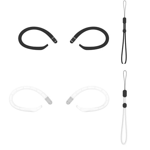 1Pair Silicone Ear Hooks for Buds/Buds 4 Earphone Ear Hook Secures Fit & Antislip Design for Sports and Travel - color: Black