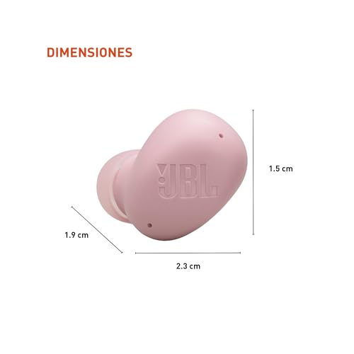 JBL Vibe Buds 2 - True Wireless Noise Cancelling Earbuds with JBL Pure Bass Sound & Smart Ambient Technology, 4mics for Crisp, Clear Calls, up to 40Hrs of Playback, IP54 Dust & Water Resistant (Pink) - color: Pink