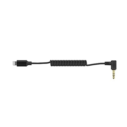 COMICA CVM-D-MI 3.5mm TRS to Lightning Audio Output Cable-High Sensitivity | Microphone Adapter for iPhone, 3.5mm TRS Audio Output Microphone Plug to iPhone with CNC Processed & Gold-Plating Terminal