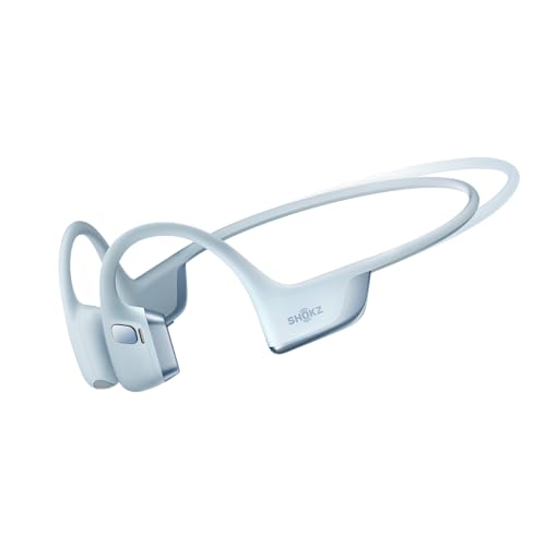 SHOKZ OpenRun Pro 2 Mini Bone Conduction Bluetooth Sport Headphones,Blue | Bundle with Reflective Strip；Open-ear awareness; DualPitch premium sound；Smart Mic; IP55; 12H battery; Running/cycling/hiking - color: Blue, size: Mini