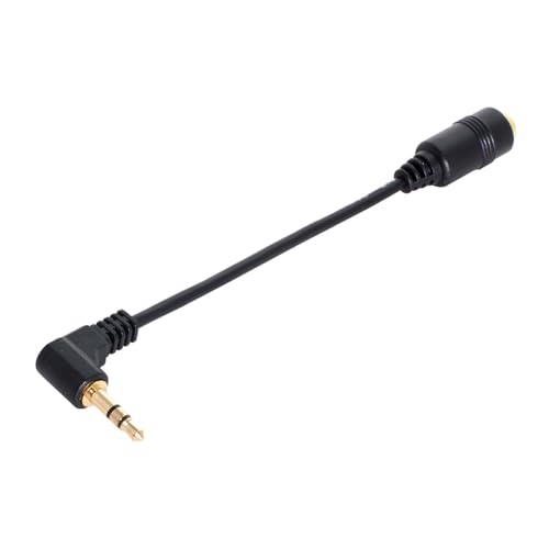 HDMIHOME 90 Degree Right Angled 3.5mm 3poles Audio Stereo Male to Female Extension Cable 10cm Black