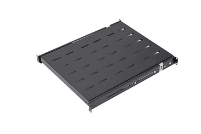 GlobalRack 1U Sliding Shelf,22-27" Adjustable, Double-Sided, Soft-Close - size: 450