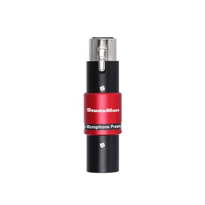 StudioMan DPM1 XLR Dynamic Microphones Preamp, 29dB Gain & Low-Noise Signal Boost, Plug-and-Play Metal Adapter,48V Phantom Power Required（not Included,Only for Dynamic Mics-for Studio/Stage