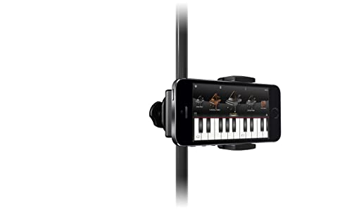 IK Multimedia iKlip Xpand Mini mic Stand Phone Holder, Compatible with iPhone & Android Smartphones 3.5" to 6", with Adjustable 360° Swivel - size: Phone