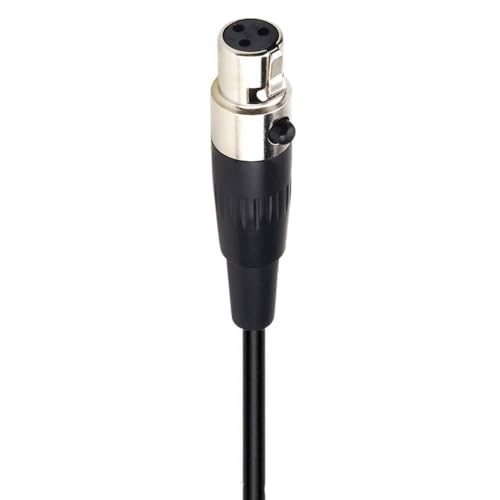 Replacement Headworn Headset Microphone for Phenyx Pro Wireless Bodypack Transmitter, UHF Bodypack Microphone for PTU-71/PTU-7000/PTU-6000, with Mini 3 Pins XLR Connector, Black