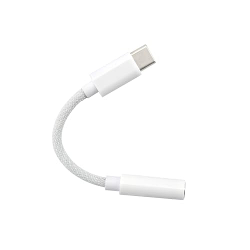 BlingKingdom USB C to 3.5 mm Headphone Jack Adapter, Type C to Aux Audio Braided Cable Connector Adaptor Compatible with iPhone 15/16 Series, Samsung Galaxy S24 S23 S22 21Ultra, iPad Pro, MacBook