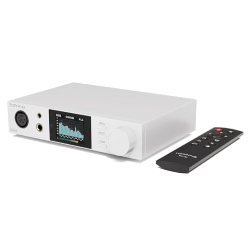 Topping DX5 II Fully Balanced DAC Headphone Amplifier 7600mW, ES9039Q2M x 2 Chip DSD512 768kHz DAC Amp Combo, USB/Optical/Coaxial to RCA/XLR Line/6.35mm/4.4mm/4-pin XLR Earphone Amps (White) - color: White
