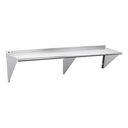 Profeeshaw NSF Stainless Steel Shelf 18” x 72”, Commercial Wall Shelving | 500 lb, Wall Mounted Metal Shelves, with Backsplash and 3 Brackets, for Restaurant, Bar, Utility Room, Kitchen and Garage - size: 18"x72"