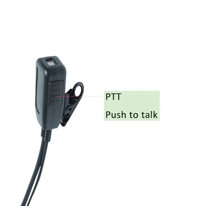 C Shape Earpiece Headset with PTT Mic Compatible with Motorola Talkabout MR350R MH230R T260 T600 T200TP T260TP T460 2Pack