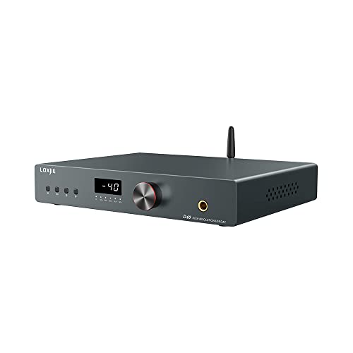 LOXJIE D40 DAC Headphone Amplifier, 2*ES9068AS D/A Chips 4*Dual OP AMP OPA1612, MQA Full Decoding XU216 USB, Qualcomm Bluetooth XMOS with Full-Function Remote Control