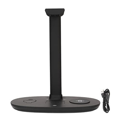 Headphones Stand Wireless Charging Stand 4 in 1 Charging Station | Headset Stand Suitable for Mobile Phones, Headphones, Watches and Headphone Hangers