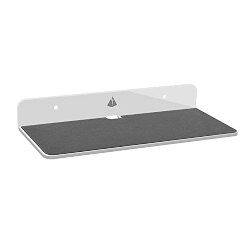Wall Shelf Speaker Stand, Small Wall Holder Speaker Mount for Webcam, Cell Phones, Display Shelf Acrylic Floating Shelf (9-Inch (White)) - color: White