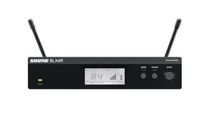 Shure BLX14R/B98 Rack-Mount Instrument Audio System H10 Band (542–572 MHz) – BLX4R Receiver, BLX1 Bodypack & BETA 98H/C Clip-On Mic for Brass, Woodwinds & Percussion, Up to 14 Hr Battery, 300 ft Range - style: Rack Mount