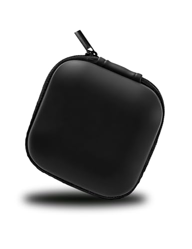 MAS CARNEY Earphone Case, Headphone Earbud Hard Protective Carrying earplug Case Bag for Wired Earphones MP3 Small Items - color: Black, style: Square