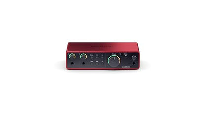 Focusrite Scarlett 2i2 4th Gen USB Audio Interface for Recording, Songwriting, Streaming and Podcasting — High-Fidelity, Studio Quality Recording, and All the Software You Need to Record | 2 Mic Preamps, 2 Hi-Z Instrument Inputs, 24-Bit/192kHz, 120dB Dyna