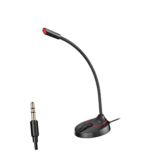 Hemoton Portable Microphone Stand Gooseneck Round Base Desktop Bracket for Online Meetings and Broadcasts Black Version