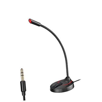 Hemoton Portable Microphone Stand Gooseneck Round Base Desktop Bracket for Online Meetings and Broadcasts Black Version